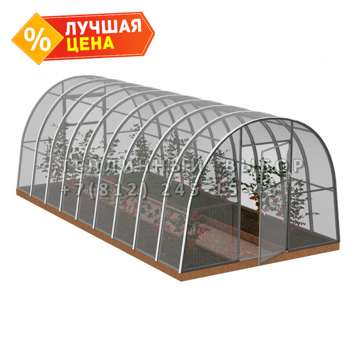 Теплица из поликарбоната Усиленная Арочная 2,5х6 h=2 м профиль 25х25 мм 