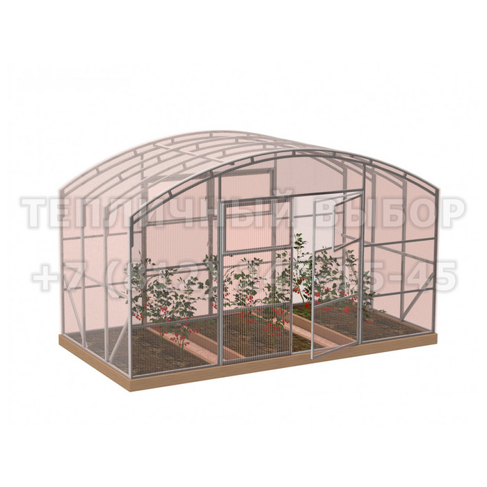 Теплица из поликарбоната-фито Усиленная Прямостенная 4х2 h=2.4 м профиль 20х40 мм